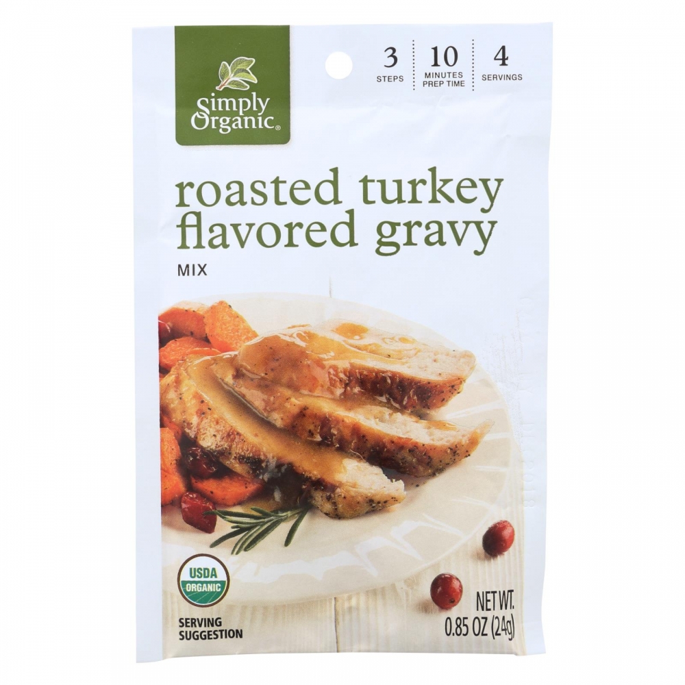 Simply Organic Roasted Turkey Flavored Gravy Seasoning Mix - 12개 묶음상품 - 0.85 oz.