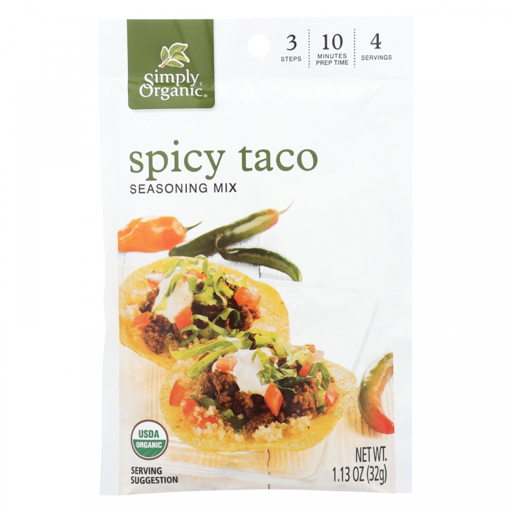 Simply Organic Spicy Taco Seasoning Mix - 12개 묶음상품 - 1.13 oz.