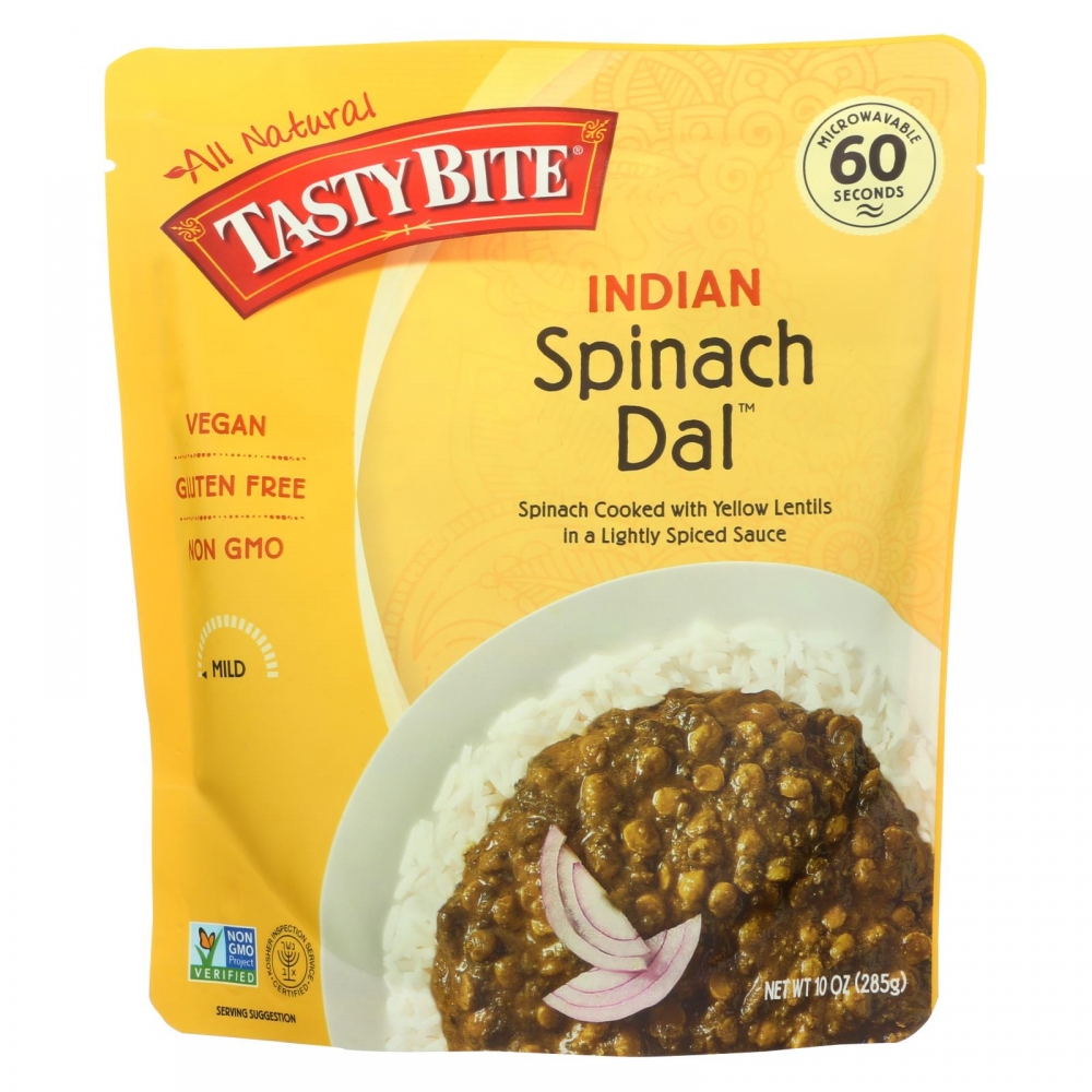 Tasty Bite Entree - Indian Cuisine - Spinach Dal - Indian - 10 oz - 6개 묶음상품