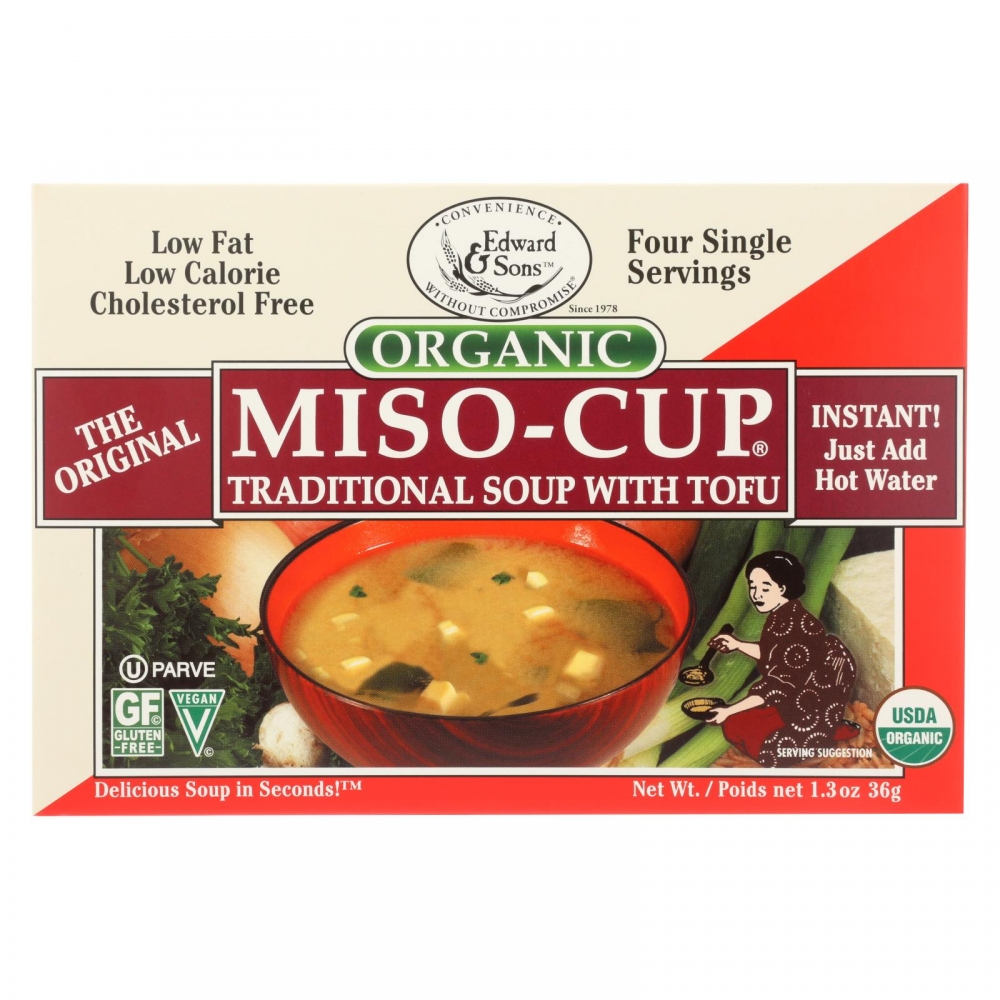 Edward and Sons Organic Traditional Miso - Cup - 12개 묶음상품 - 1.3 oz.