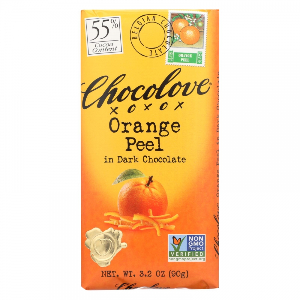 Chocolove Xoxox - Premium Chocolate Bar - Dark Chocolate - Orange Peel - 3.2 oz Bars - 12개 묶음상품