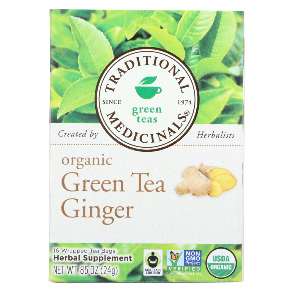 Traditional Medicinals Organic Green Tea Ginger - 6개 묶음상품 - 16 Bags