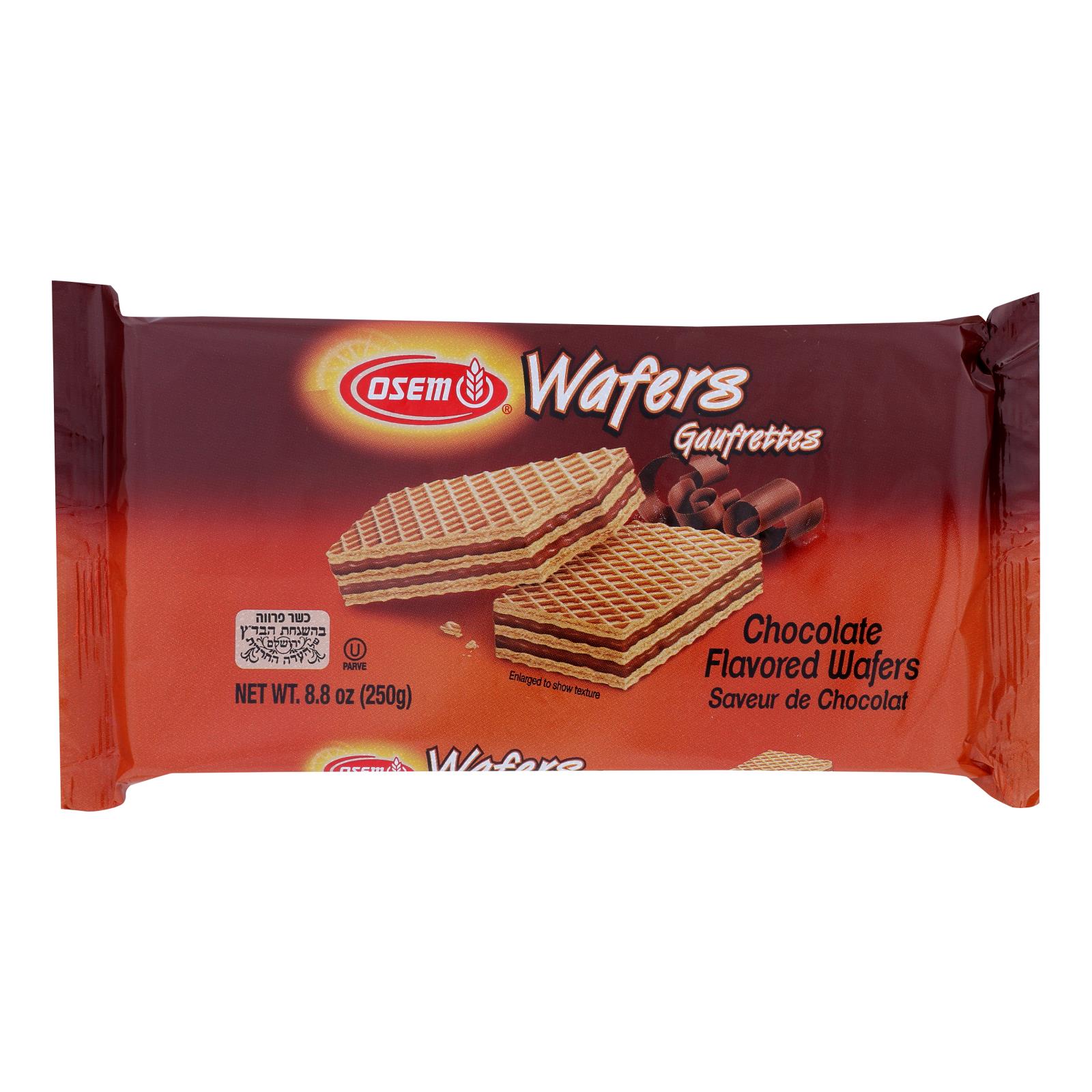 Osem Chocolate Flavored Wafers - Case of 12 - 8.8 OZ