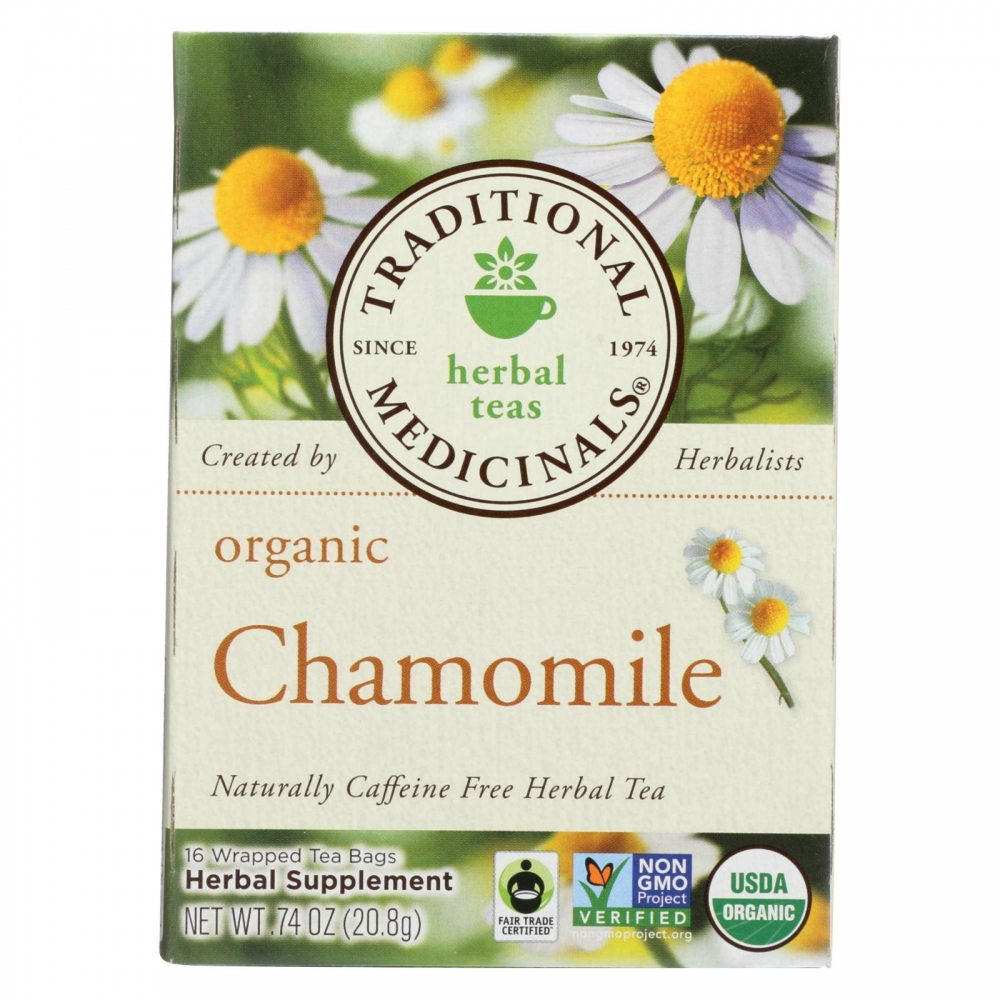 Traditional Medicinals Organic Chamomile Herbal Tea - Caffeine Free - 6개 묶음상품 - 16 Bags