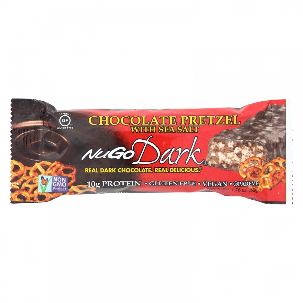 NuGo Nutrition Bar - Dark - Chocolate Pretzel - 1.76 oz - 12개 묶음상품
