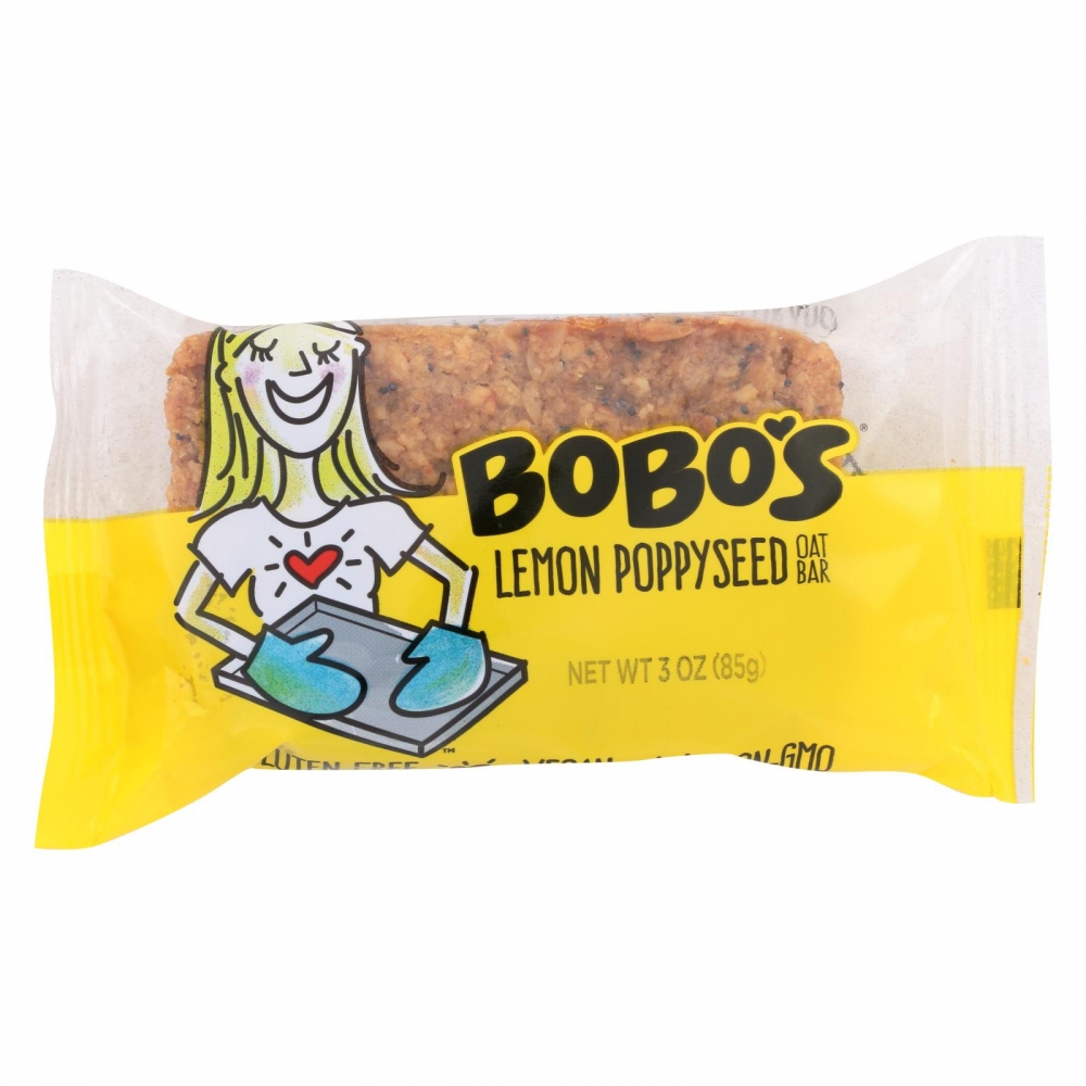 Bobo's Oat Bars - All Natural - Gluten Free - Lemon Poppyseed - 3 oz Bars - 12개 묶음상품