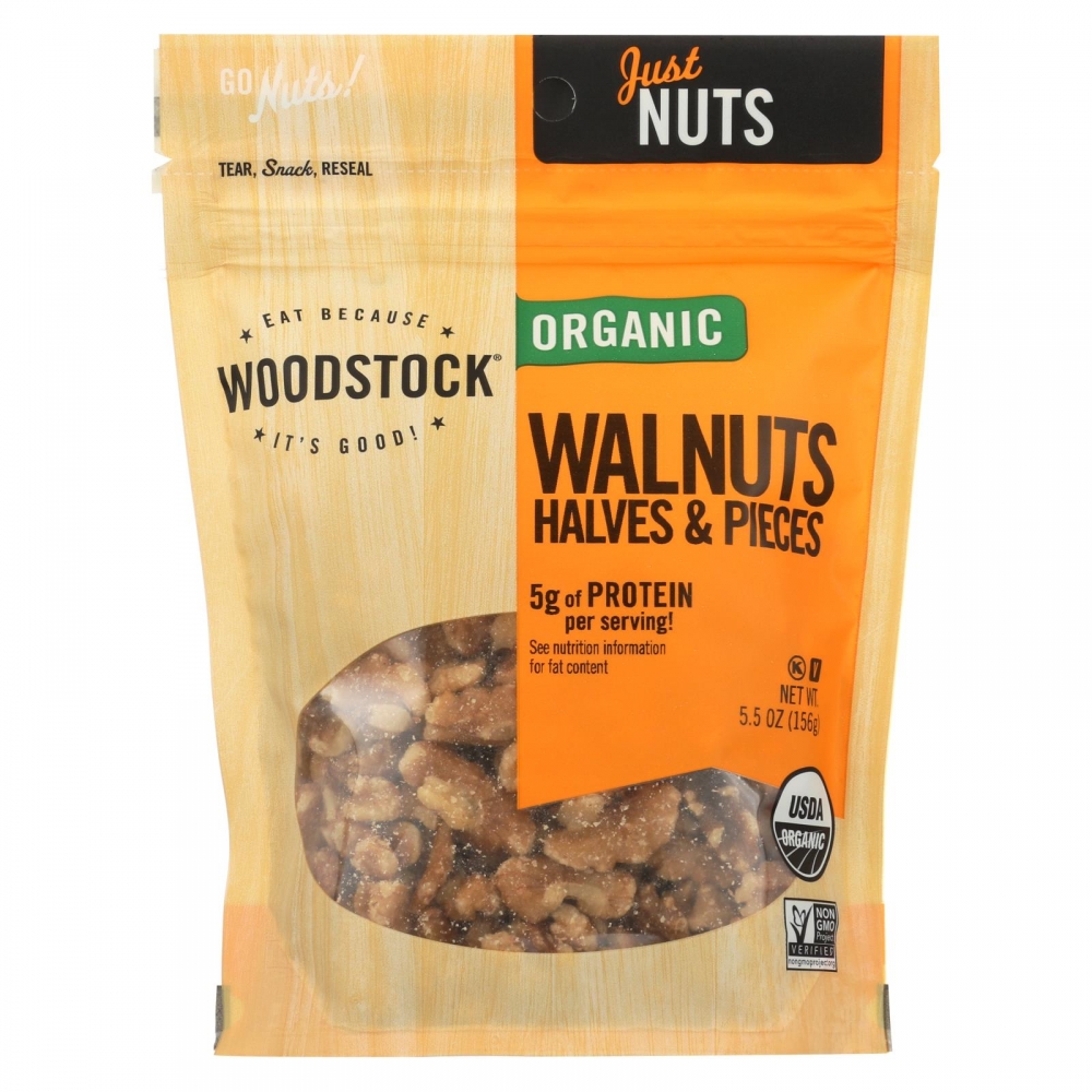 Woodstock Organic Walnuts Halves and Pieces - 8개 묶음상품 - 5.5 OZ