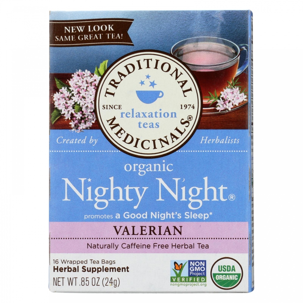 Traditional Medicinals Organic Herbal Tea - Nighty Night Valerian - 6개 묶음상품 - 16 Bags