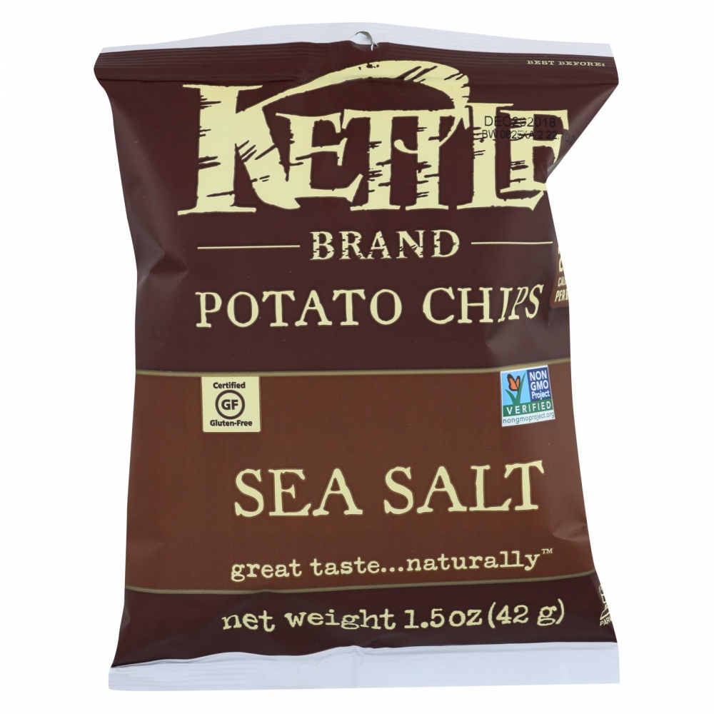 Kettle Brand Potato Chips - Sea Salt - 1.5 oz - 24개 묶음상품