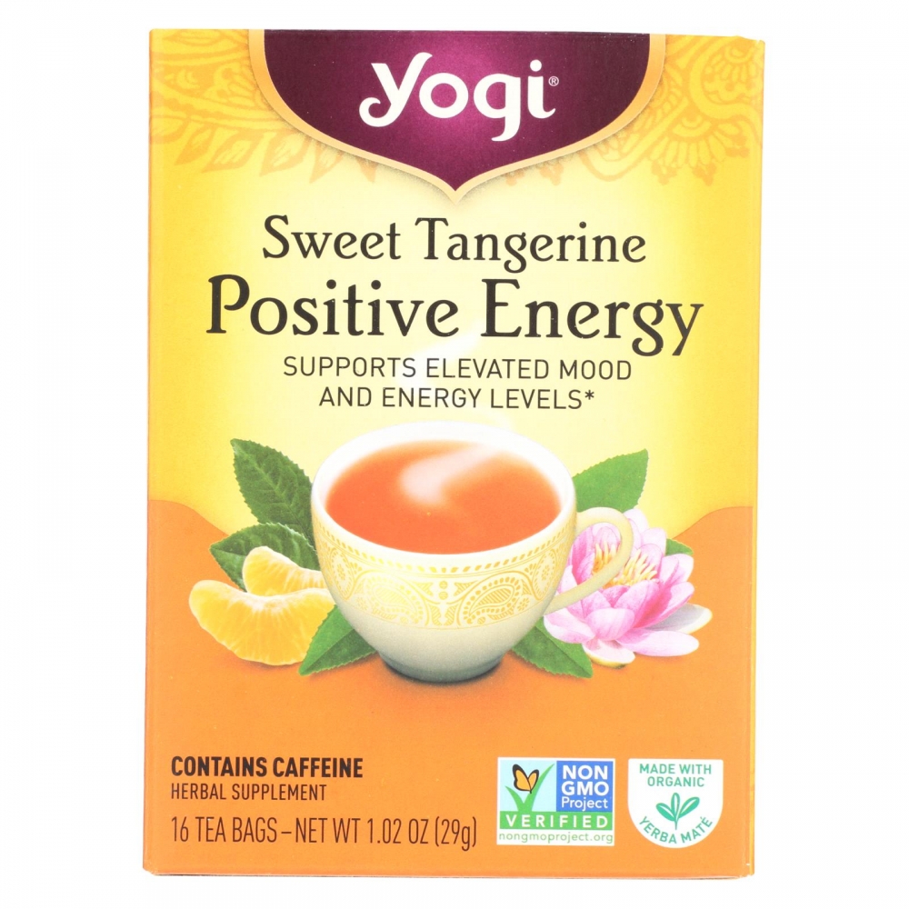 Yogi Positive Energy Herbal Tea Sweet Tangerine - 16 Tea Bags - 6개 묶음상품