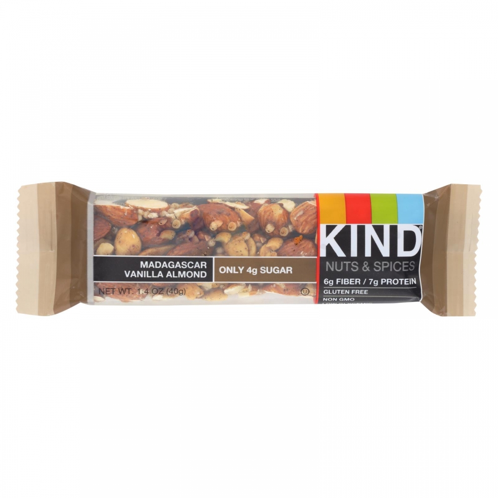 Kind Bar - Madagascar Vanilla Almond - 1.4 oz Bars - 12개 묶음상품