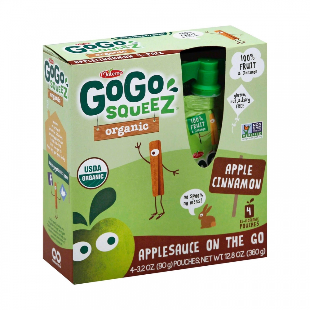 GoGo Squeeze Applesauce - Apple cinnamon - 12개 묶음상품 - 3.2 oz.