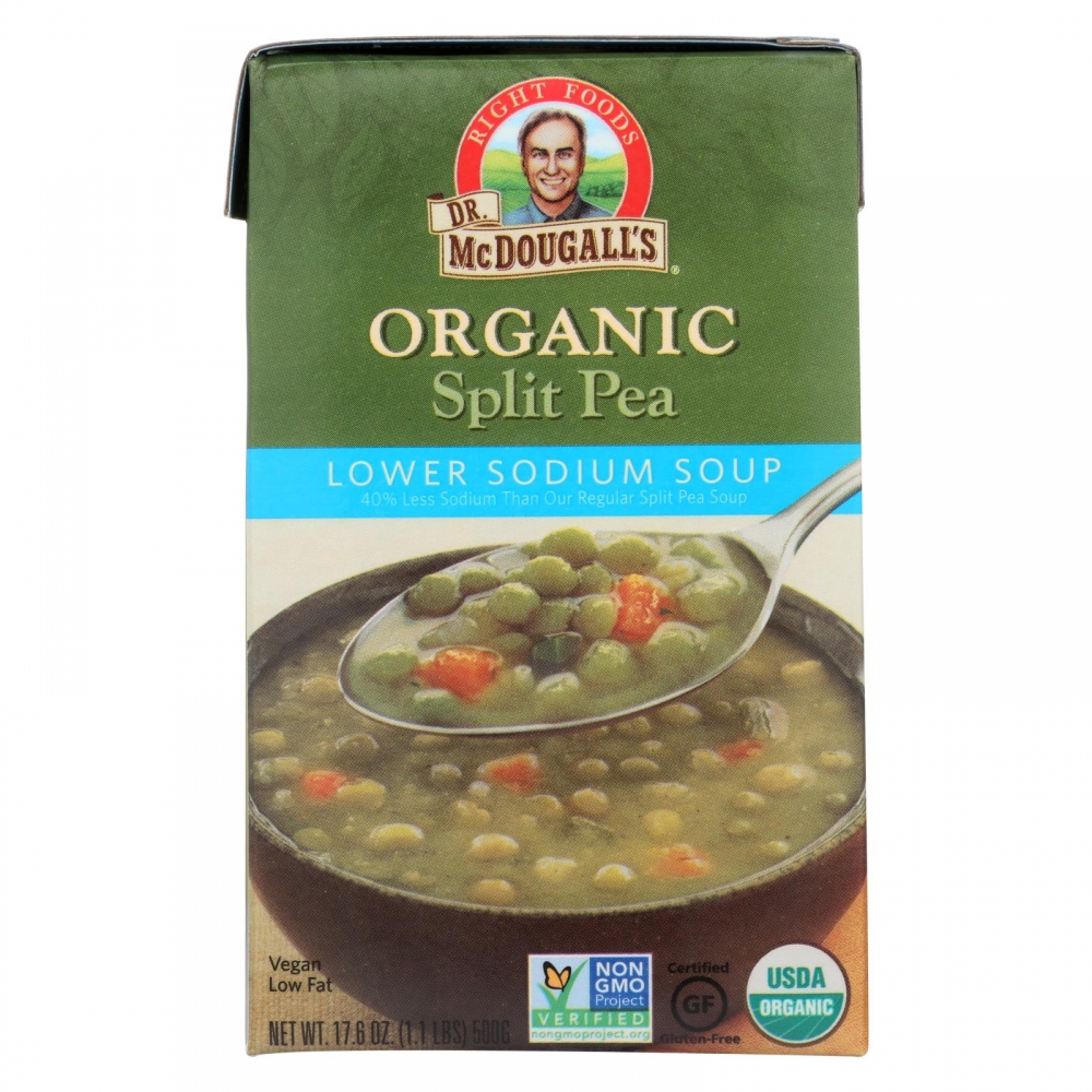 Dr. McDougall's Organic Split Pea Lower Sodium Soup - 6개 묶음상품 - 17.6 oz.