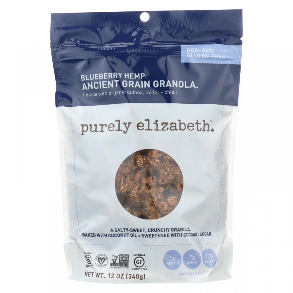 Purely Elizabeth Organic Ancient Grain Granola - Blueberry Hemp - 6개 묶음상품 - 12 oz.