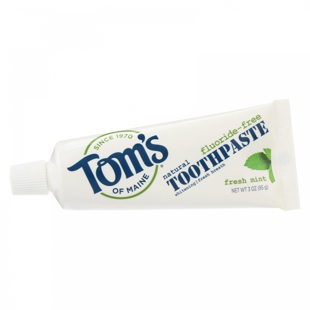 Tom's of Maine Travel Natural Toothpaste - Fresh Mint Fluoride-Free - 24개 묶음상품 - 3 oz.