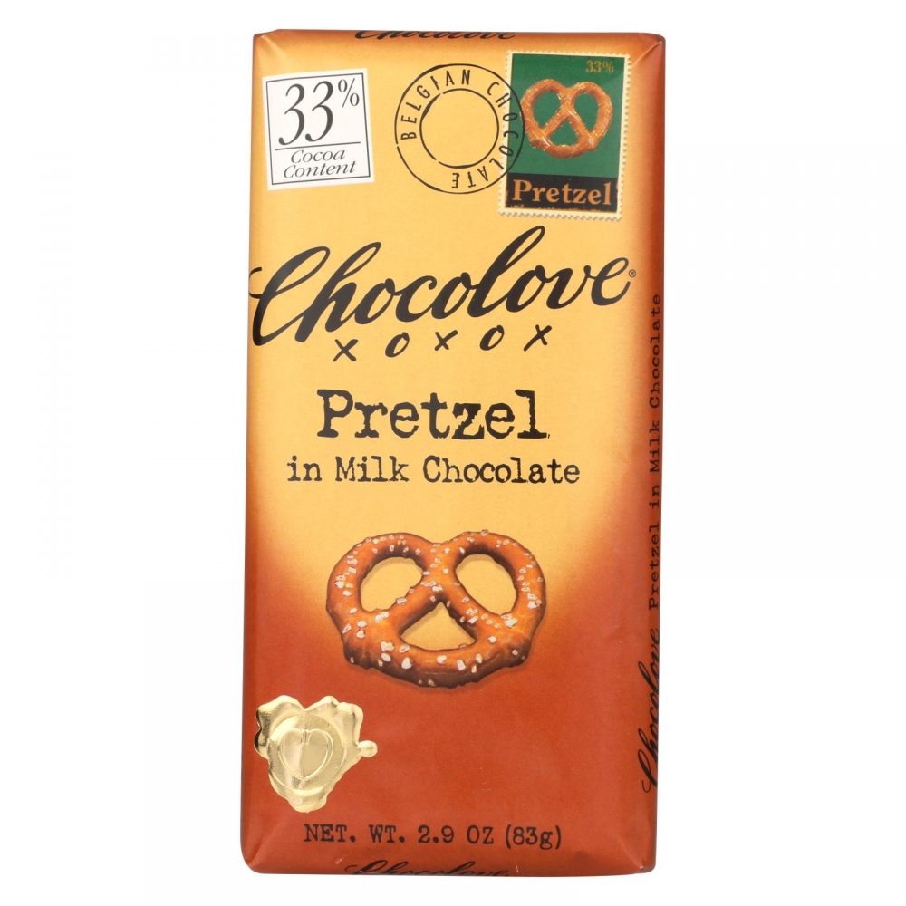 Chocolove Xoxox - Premium Chocolate Bar - Milk Chocolate - Pretzel - 2.9 oz Bars - 12개 묶음상품