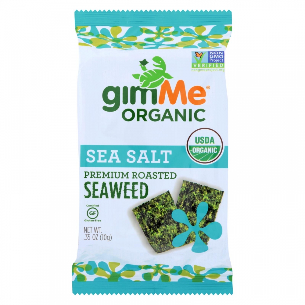 Gimme Organic Seaweed Chips - Sea Salt - 12개 묶음상품 - 0.35 oz.