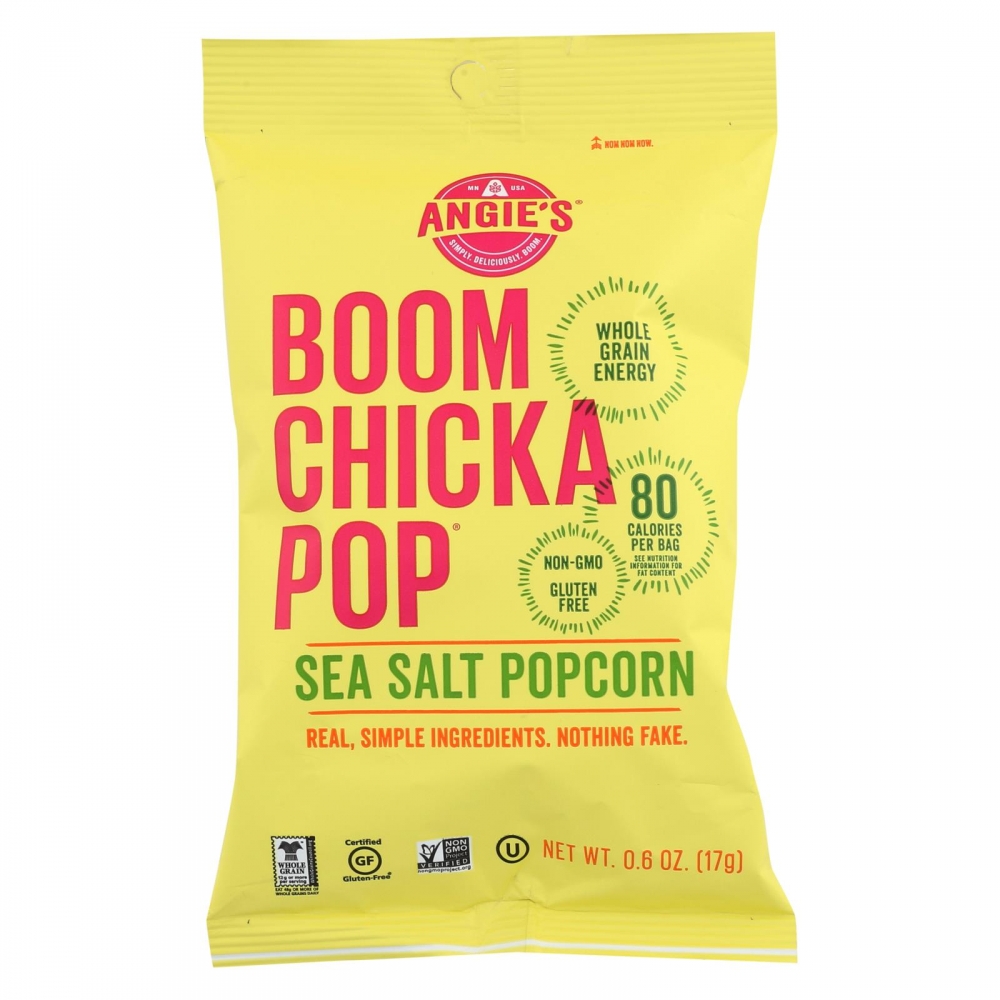 Angie's Kettle Corn Boom Chicka Pop Sea Salt Popcorn - 24개 묶음상품 - 0.6 oz.