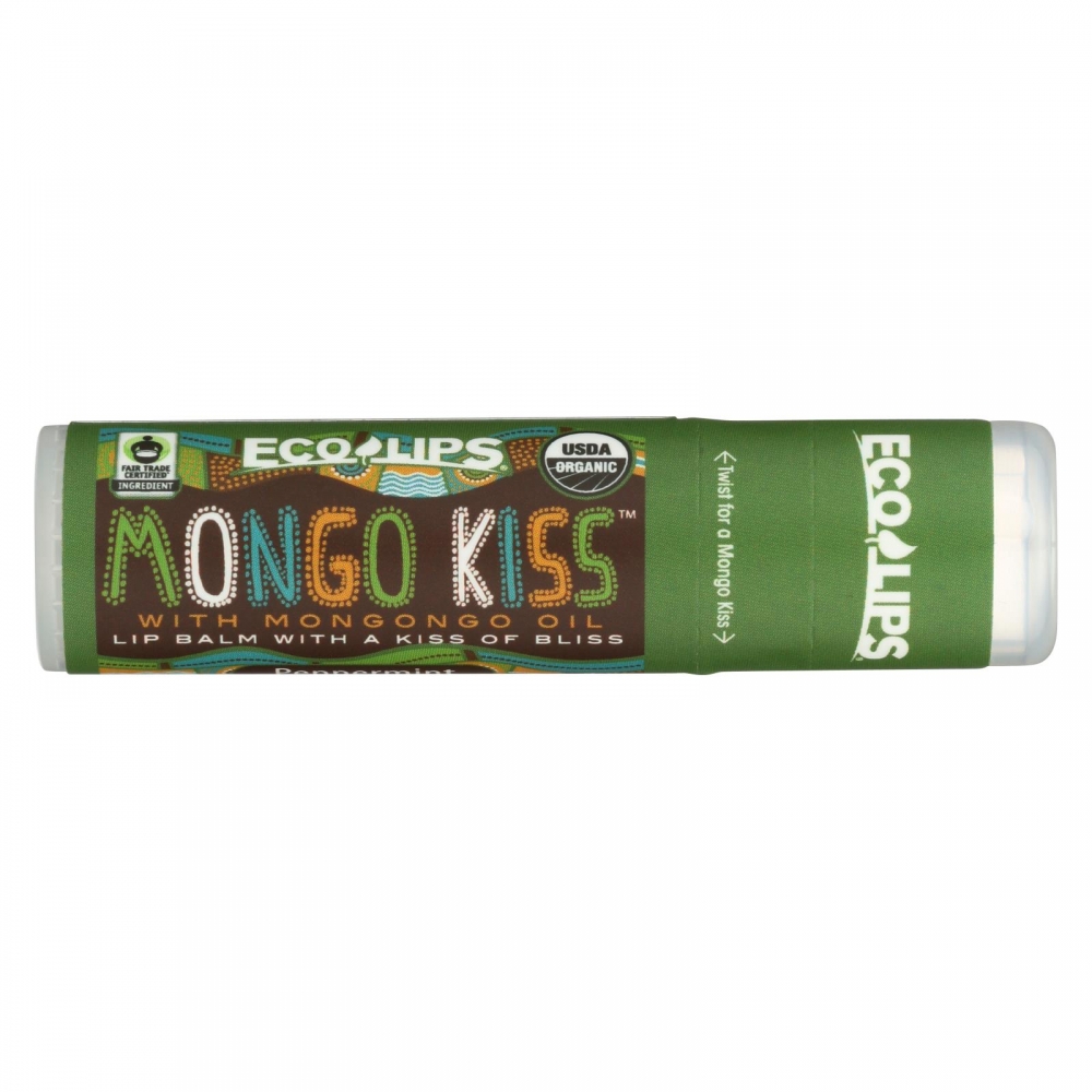 Mongo Kiss Display Center - Lip Balm - Organic - Eco Lips - Peppermint - .25 oz - 15개 묶음상품