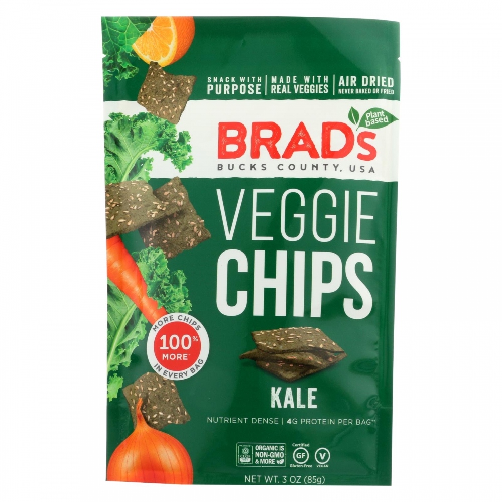 Brad's Plant Based - Raw Chips - Kale - 12개 묶음상품 - 3 oz.