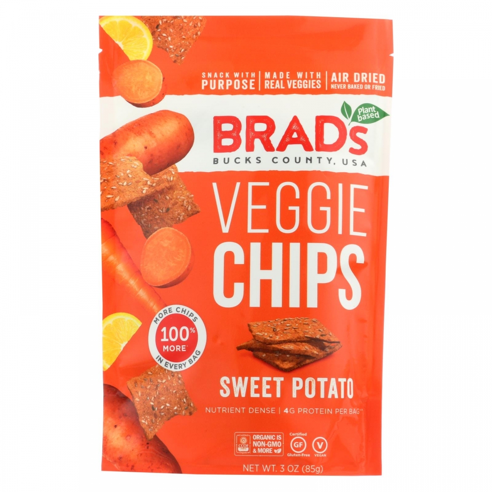 Brad's Plant Based - Chips - Organic - Sweet Potato - 12개 묶음상품 - 3 oz