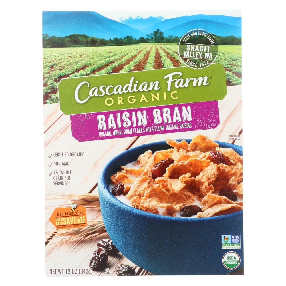 Cascadian Farm Organic Cereal - Raisin Bran - 10개 묶음상품 - 12 oz