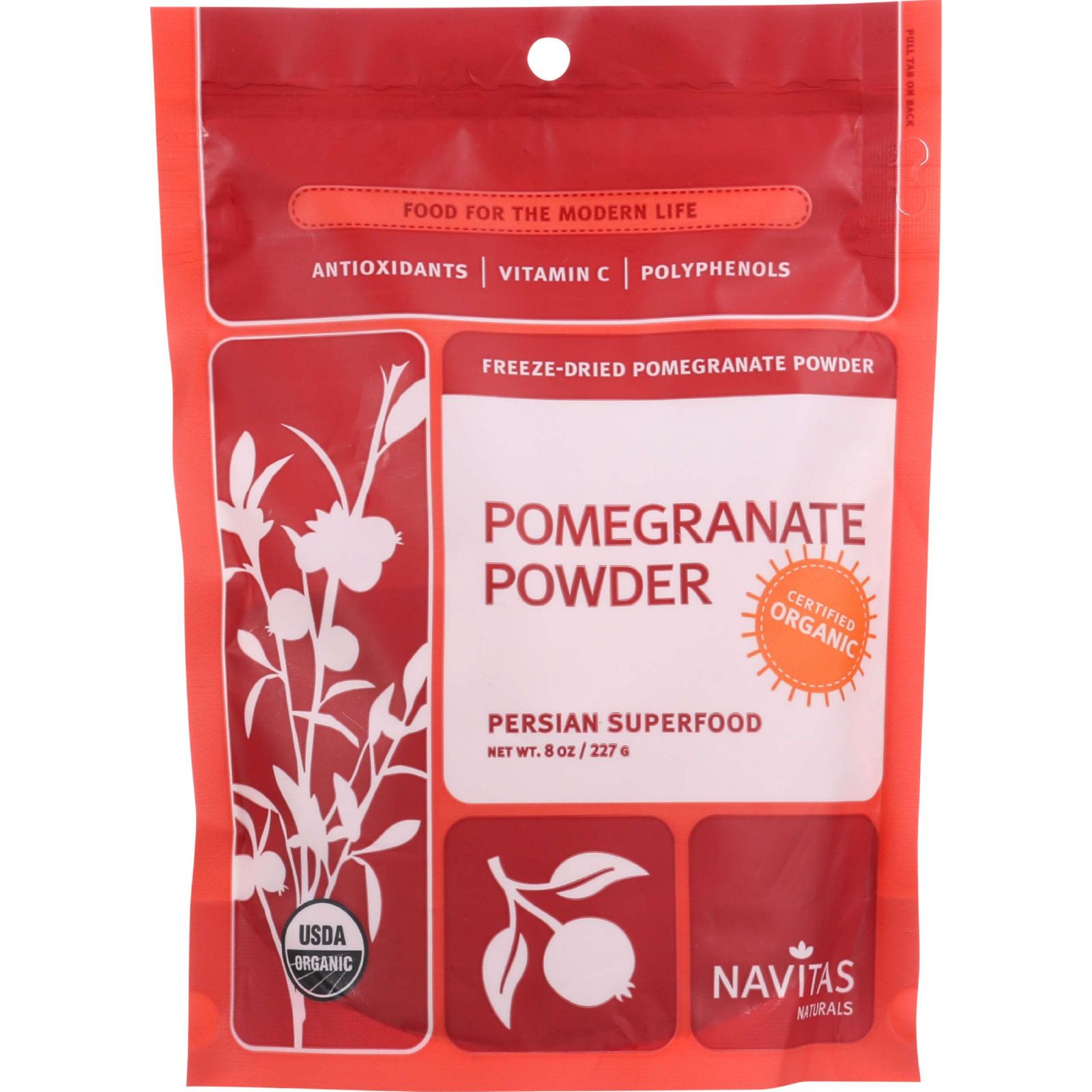 Navitas Naturals Pomegranate Powder - Organic - Freeze-Dried - 8 oz - 6개 묶음상품