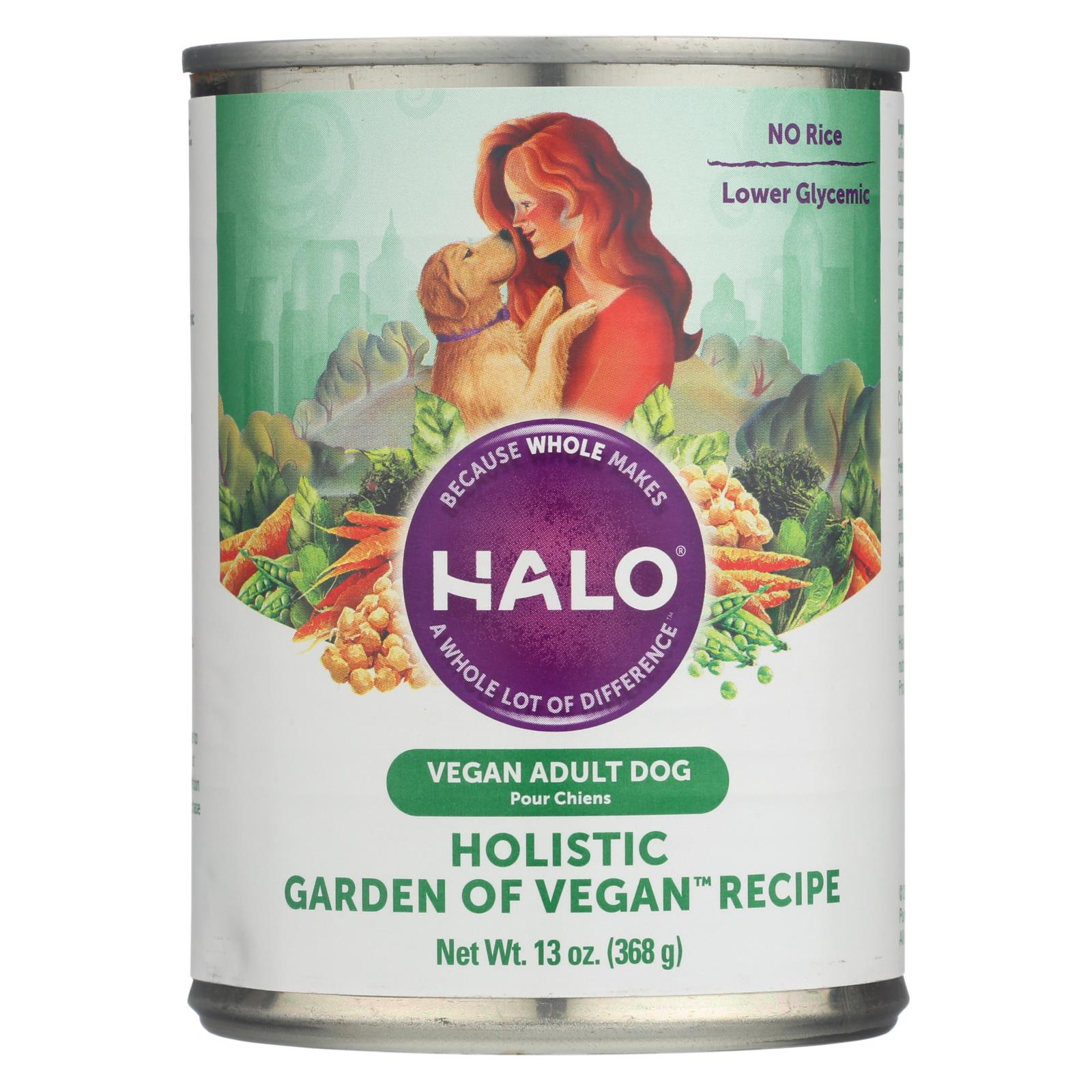 Halo Purely For Pets Adult Dog Garden Of Vegan Recipe - Case of 12 - 13 OZ