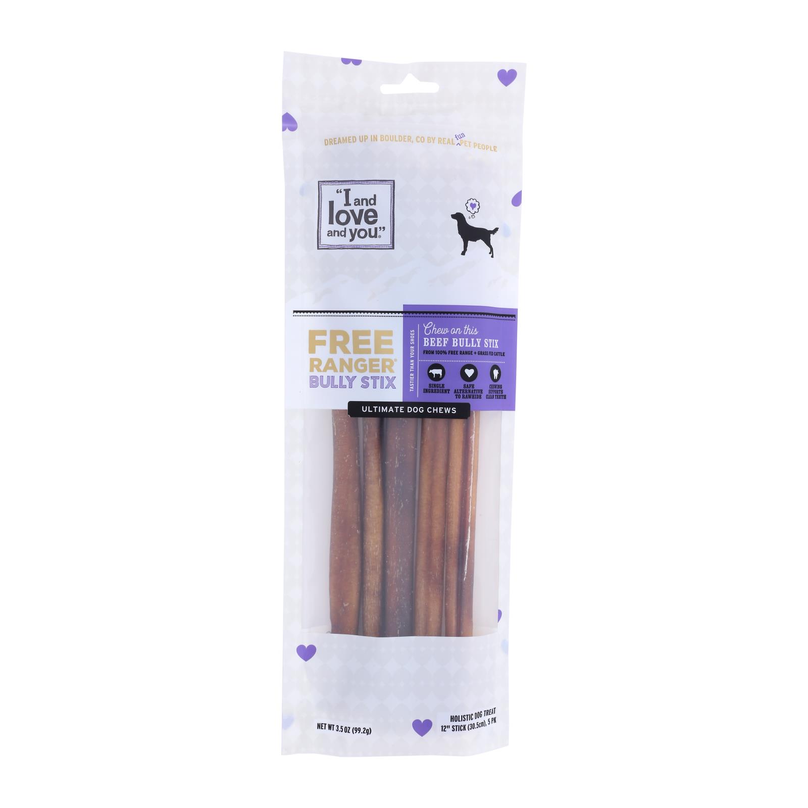 I And Love And You's Free Ranger Bully Stix Dog Chews - 6개 묶음상품 - 5 CT