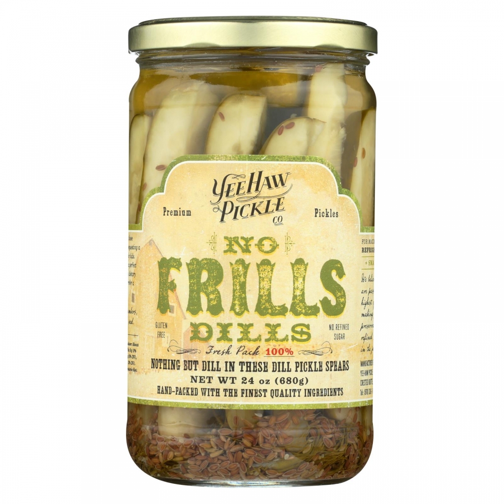 Yee-Haw Pickle Dills Pickle - No Frills - 6개 묶음상품 - 24 oz.