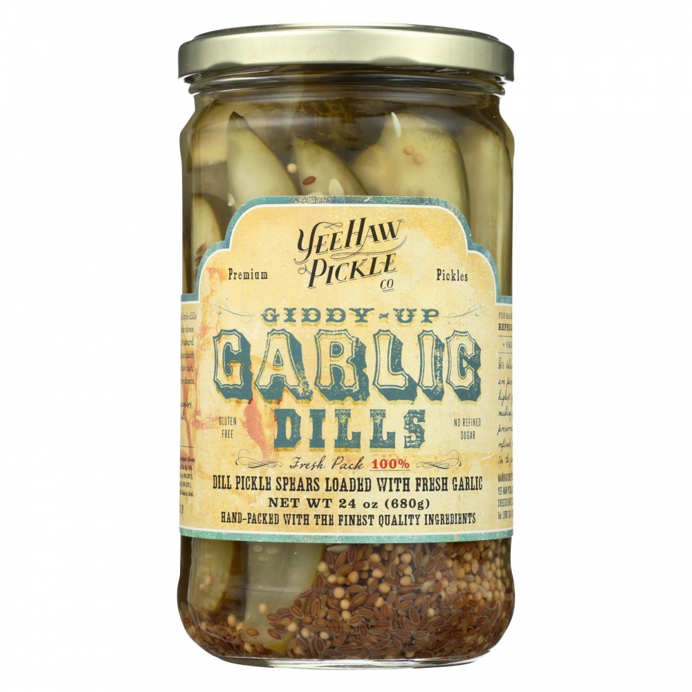 Yee-Haw Pickle Dills Pickle - Giddy Up Garlic - 6개 묶음상품 - 24 oz.