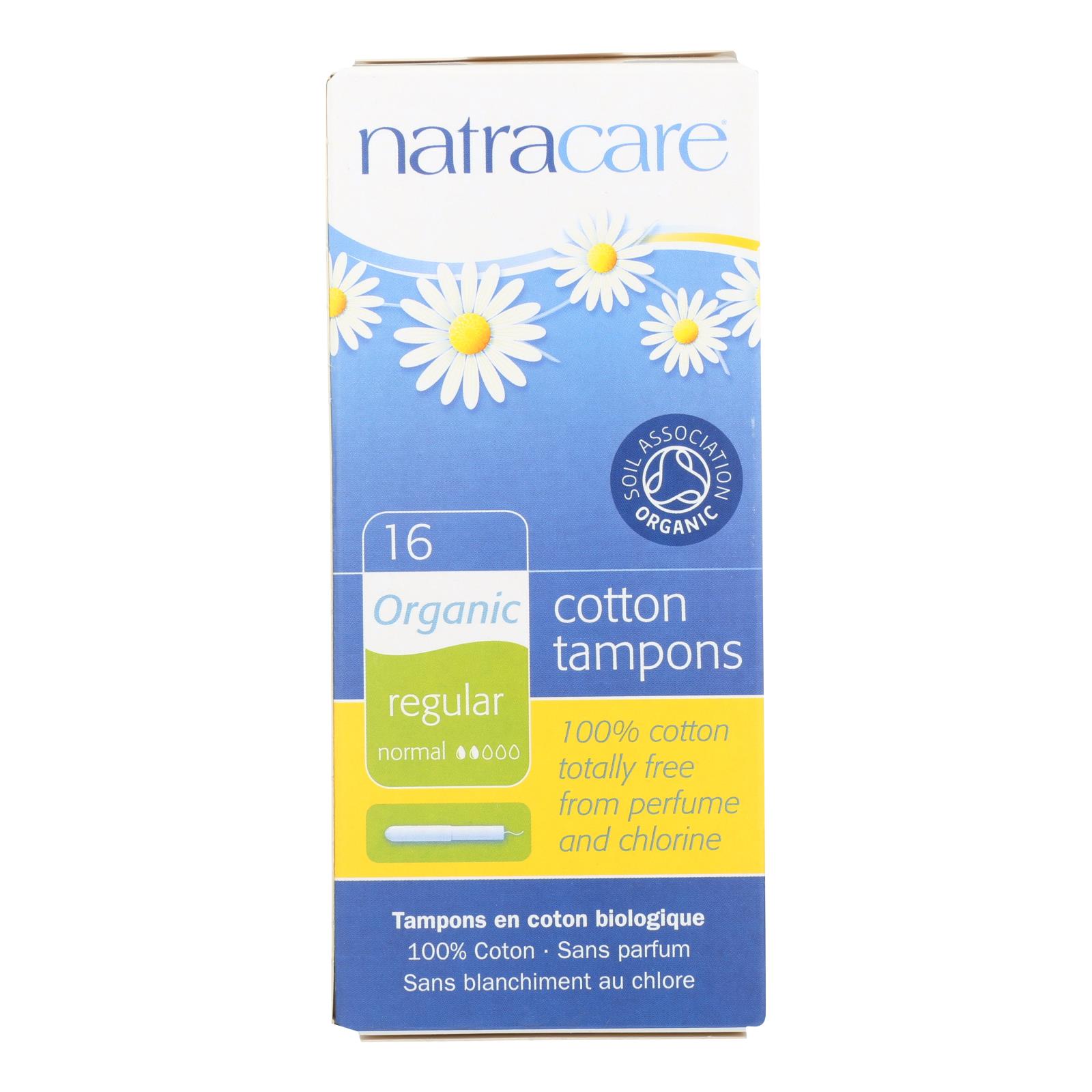 Natracare Regular Organic Cotton Tampons - 12개 묶음상품 - 16 CT