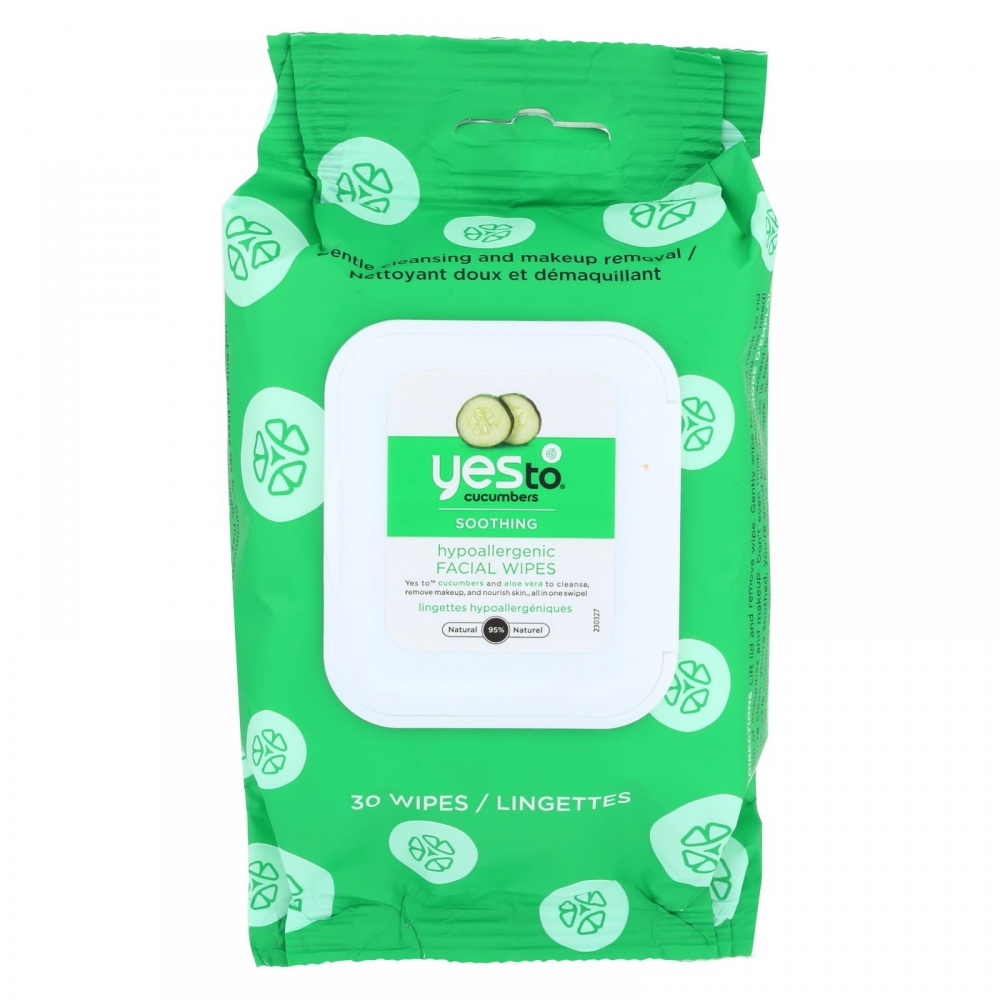 Yes to Cucumbers Facial Towelettes - Soothing - Hypoallergenic - 30 Count - 3개 묶음상품
