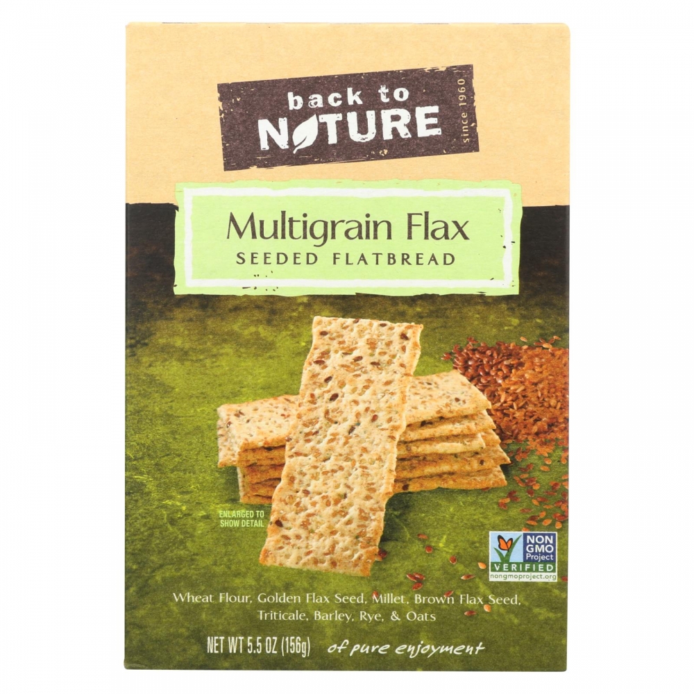Back To Nature Multigrain Flax Seeded Flatbread Crackers - 6개 묶음상품 - 5.5 oz.