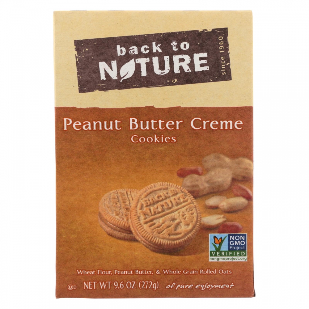 Back To Nature Creme Cookies - Peanut Butter - 6개 묶음상품 - 9.6 oz.