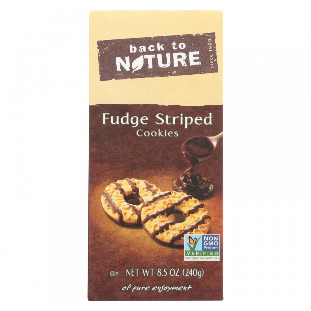 Back To Nature Cookies - Fudge Striped Shortbread - 8.5 oz - 6개 묶음상품
