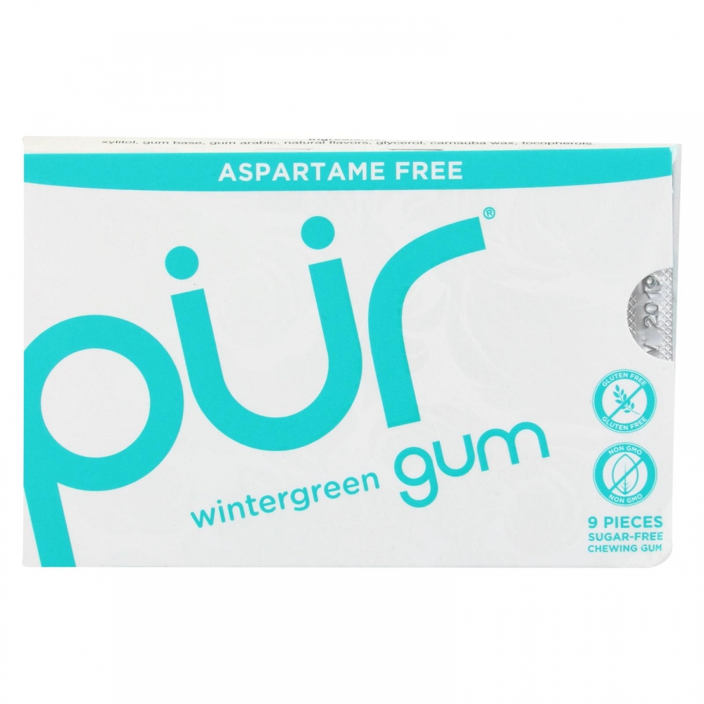 Pur Gum - Wintergreen - Aspartame Free - 9 Pieces - 12.6 g - 12개 묶음상품