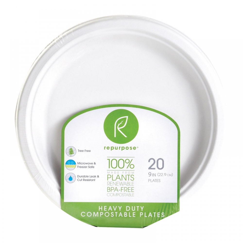 Repurpose Compostable Bagasse Plates - 12개 묶음상품 - 20 Count