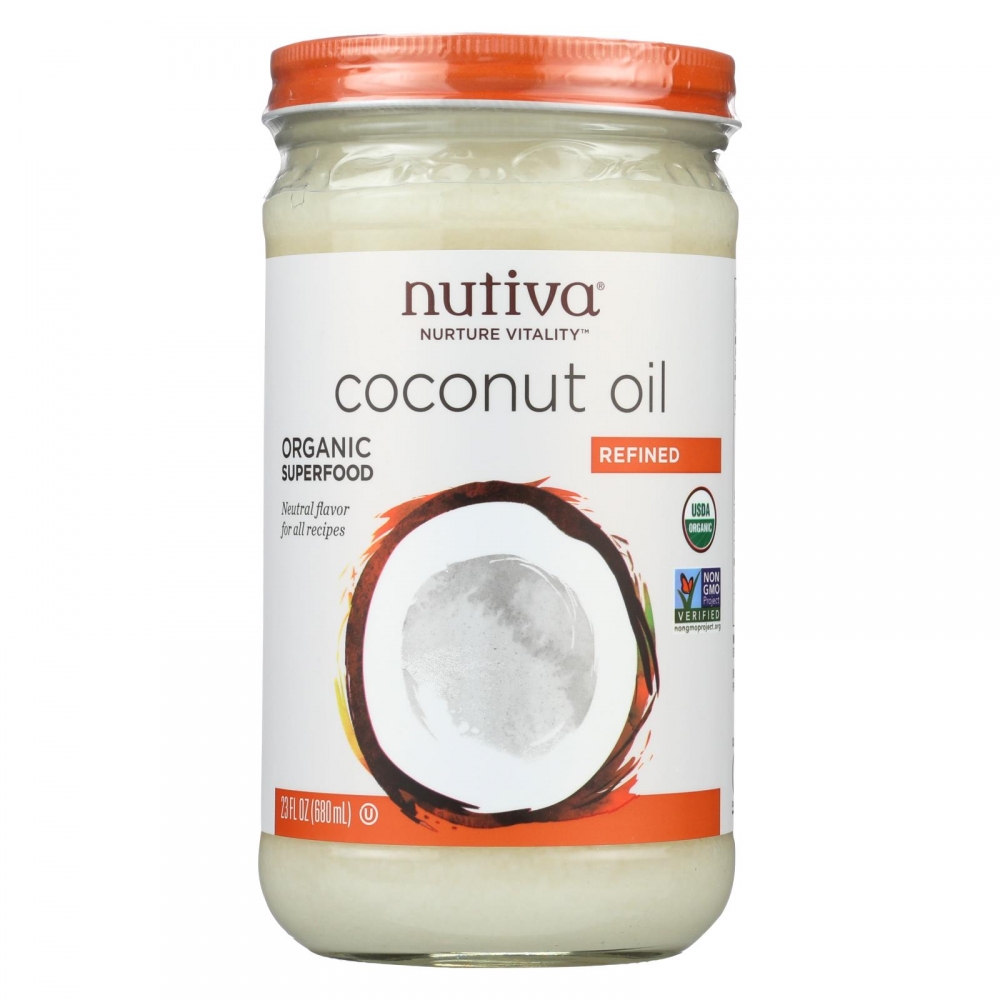 Nutiva Organic Coconut Oil - Refined - 6개 묶음상품 - 23 Fl oz.