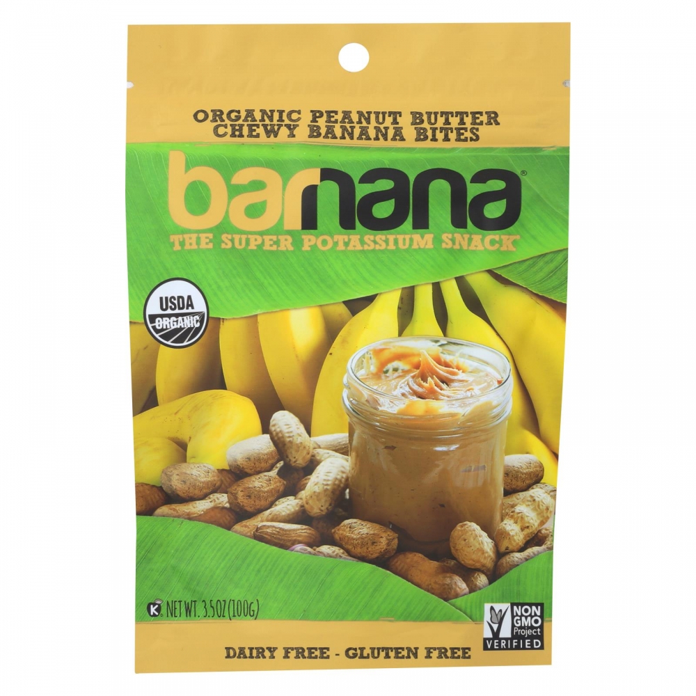 Barnana Chewy Banana Bites - Organic Peanut Butter - 12개 묶음상품 - 3.5 oz.