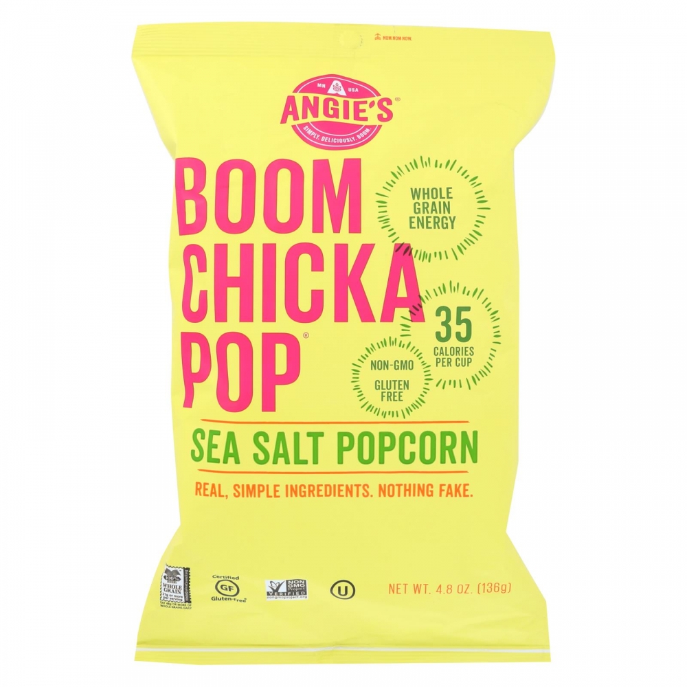 Angie's Kettle Corn Boom Chicka Pop Sea Salt Popcorn - 12개 묶음상품 - 4.8 oz.