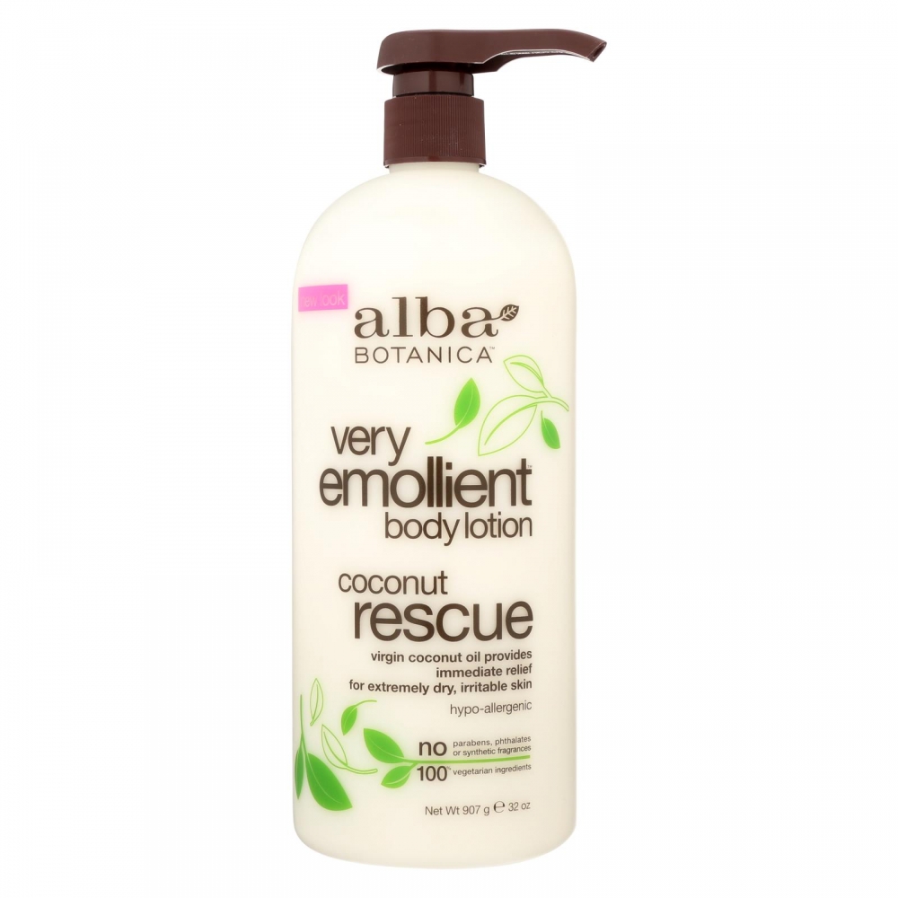 Alba Botanica - Body Lotion - Very Emollient - Coconut Rescue - 32 oz