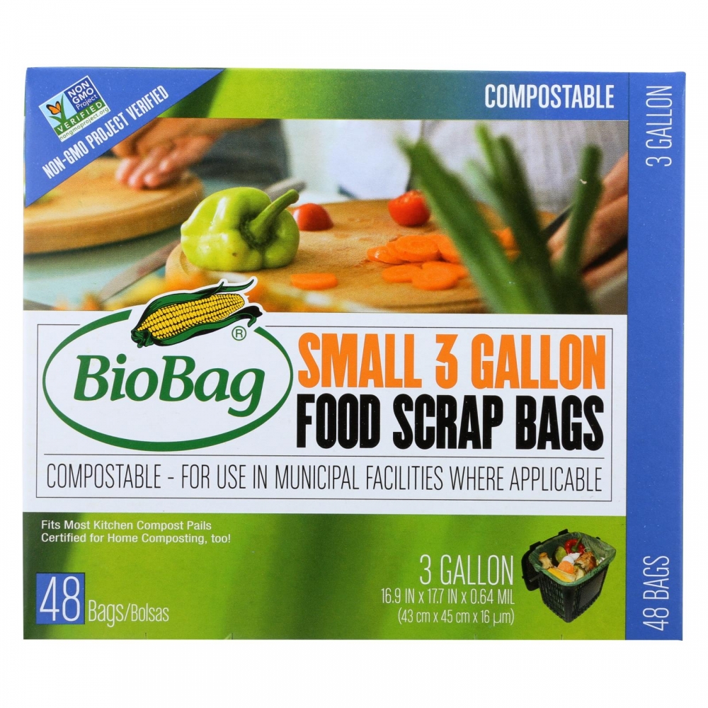 BioBag - Food Scrap Bags - 3 Gallon - 48 Count - 12개 묶음상품