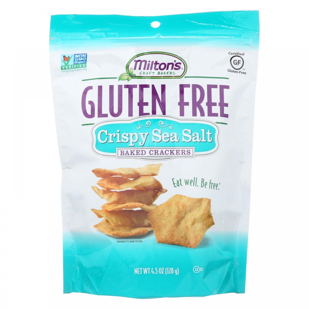 Miltons Gluten Free Baked Crackers - Crispy Sea Salt - 12개 묶음상품 - 4.5 oz.