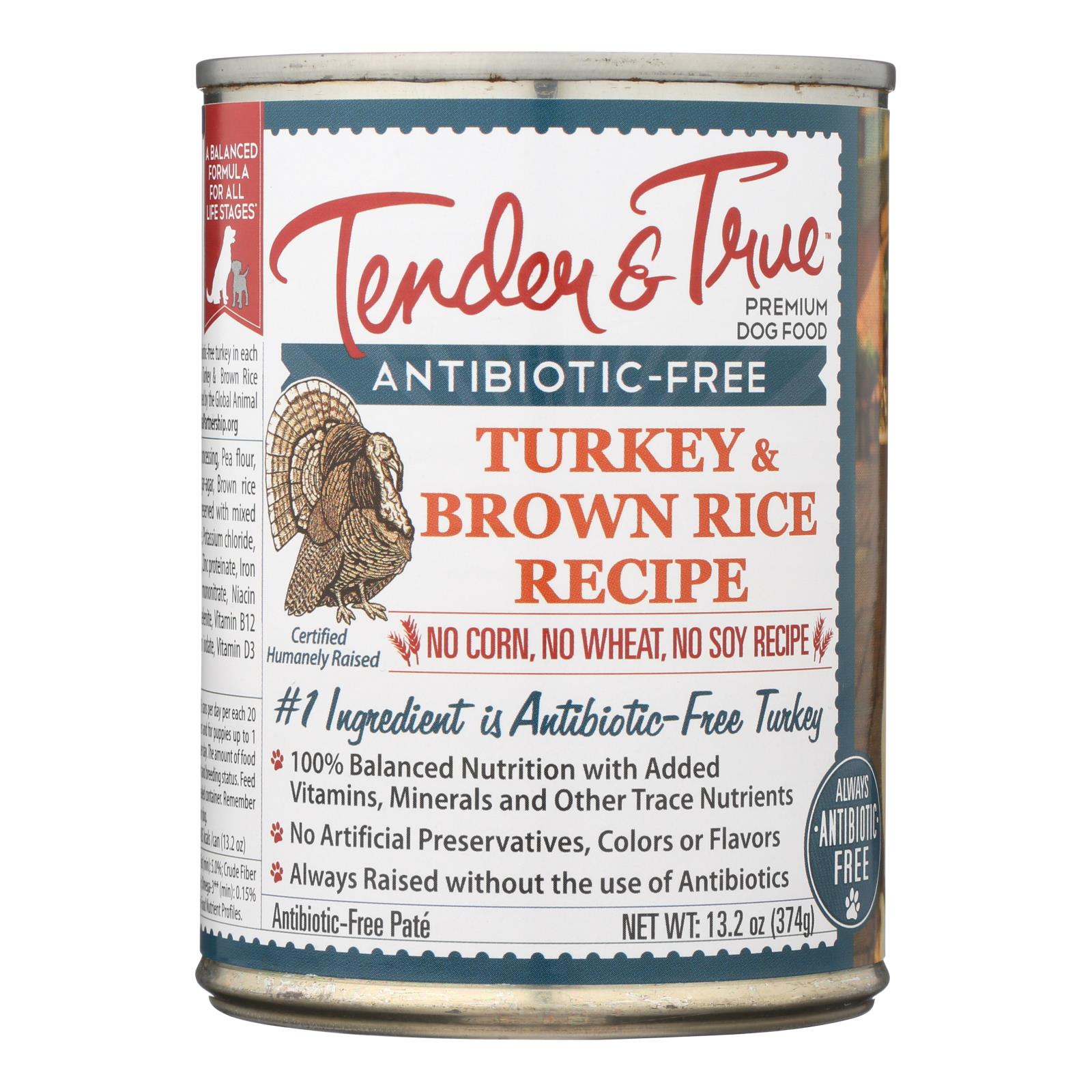 Tender & True Dog Food Turkey And Brown Rice - 12개 묶음상품 - 13.2 OZ