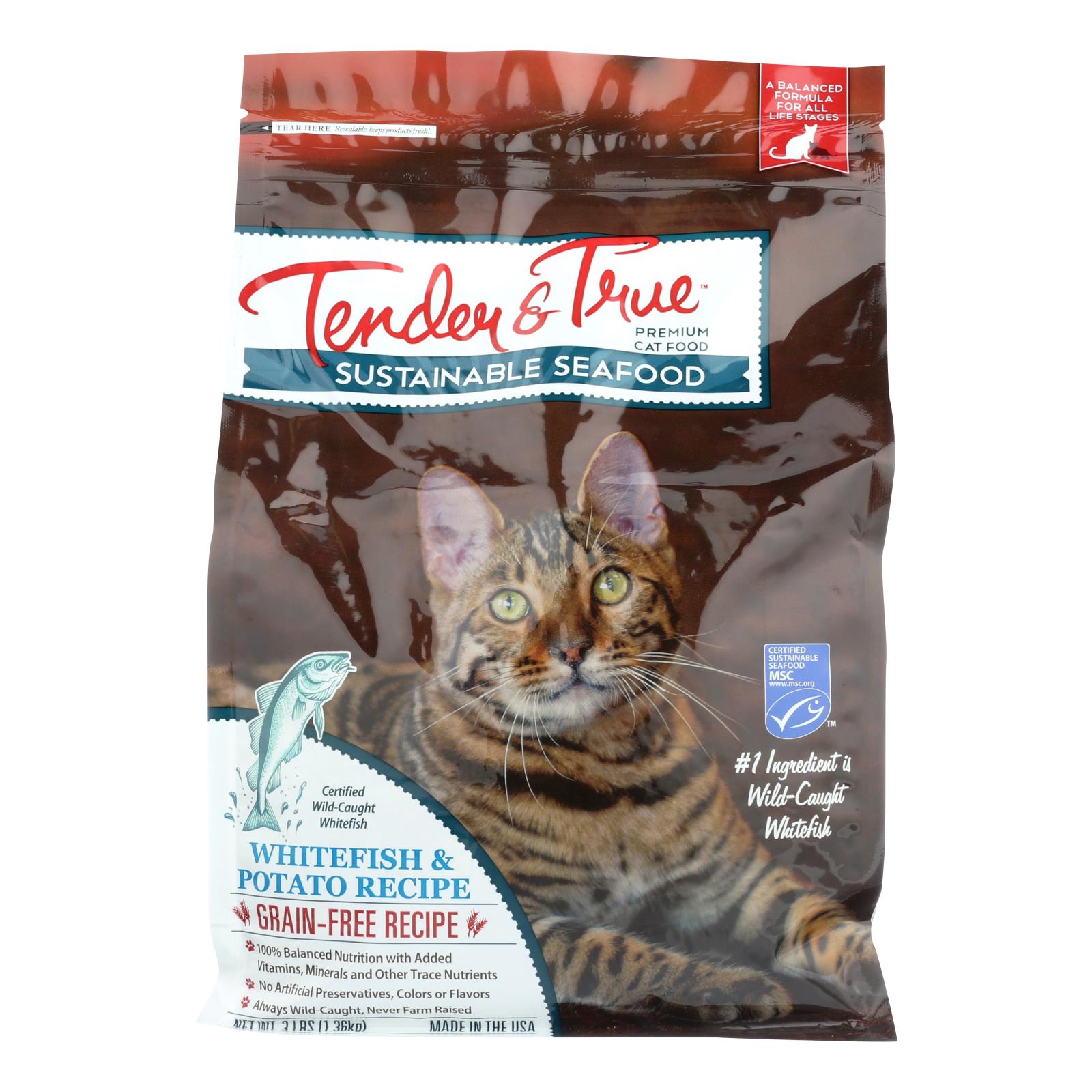 Tender & True Cat Food Ocean Whitefish And Potato - 6개 묶음상품 - 3 LB