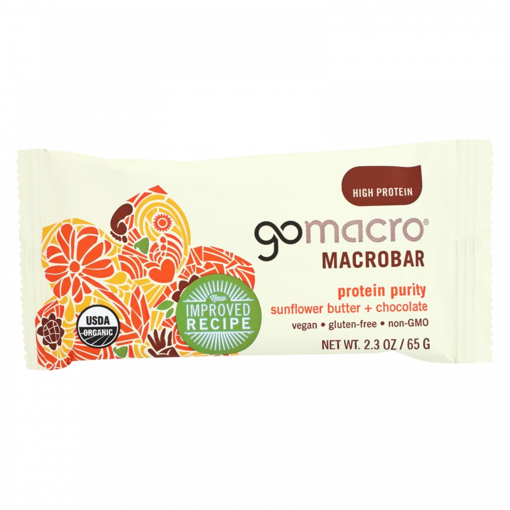 GoMacro Organic Macrobar - Sunflower Butter and Chocolate - 2.3 oz Bars - 12개 묶음상품