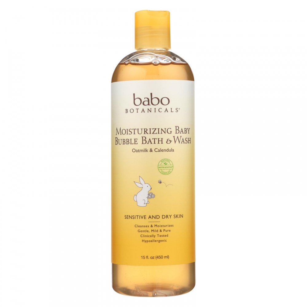 Babo Botanicals - Baby Bubble Bath and Wash - Moisturizing - Oatmilk - 15 oz