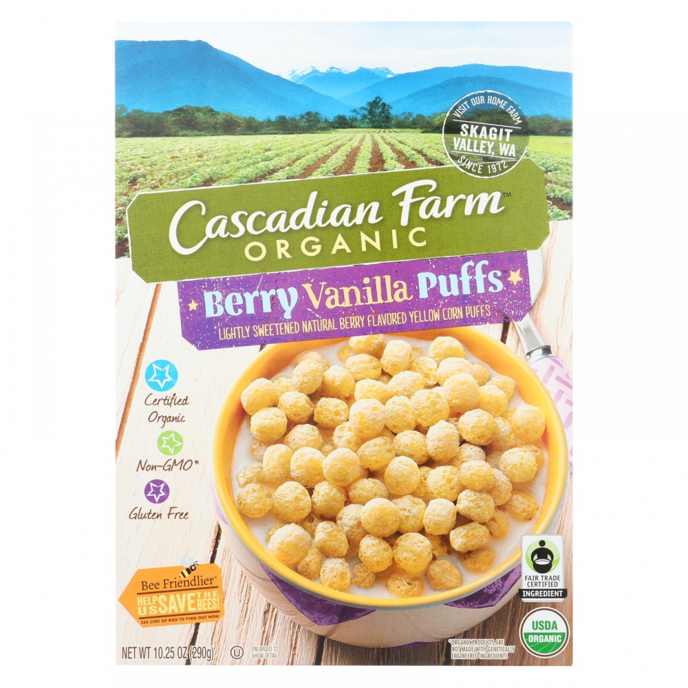 Cascadian Farm Cereal - Organic - Berry Vanilla Puff - 10.25 oz - 12개 묶음상품