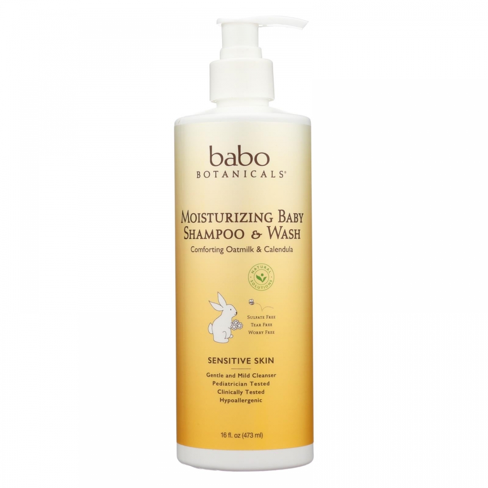 Babo Botanicals - Baby Shampoo and Wash - Moisturizing - Oatmilk - 16 oz